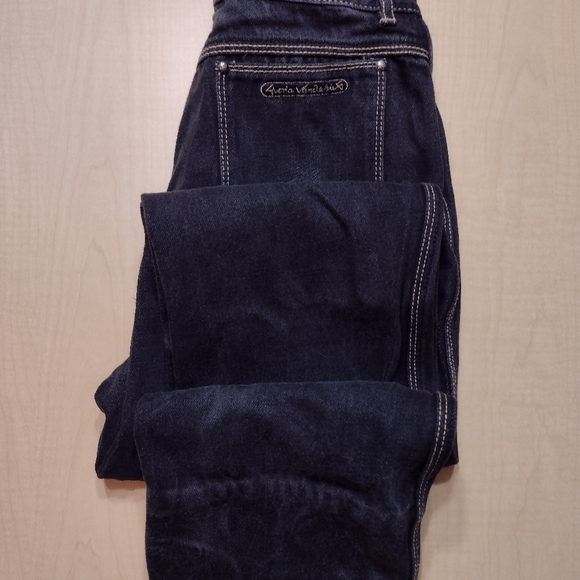 Vintage Gloria Vanderbilt High Rise Vintage 70's Black Gold Stitching Mom Jeans - Picture 11 of 15